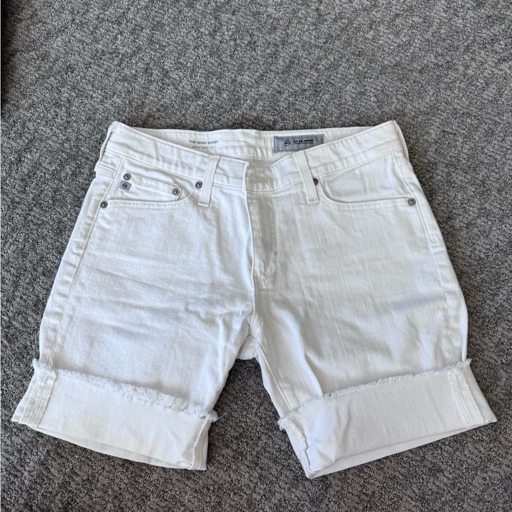 AG Adriano Goldschmied Ivory Denim Shorts